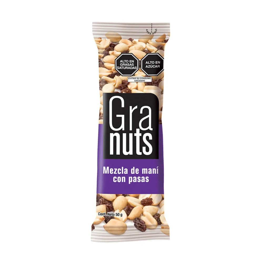 Maní con pasas 50gr Granuts