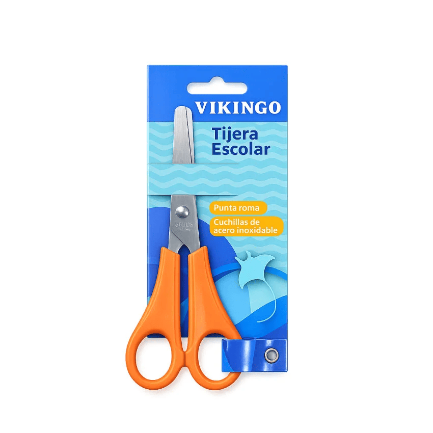 Tijera escolar naranja Vikingo