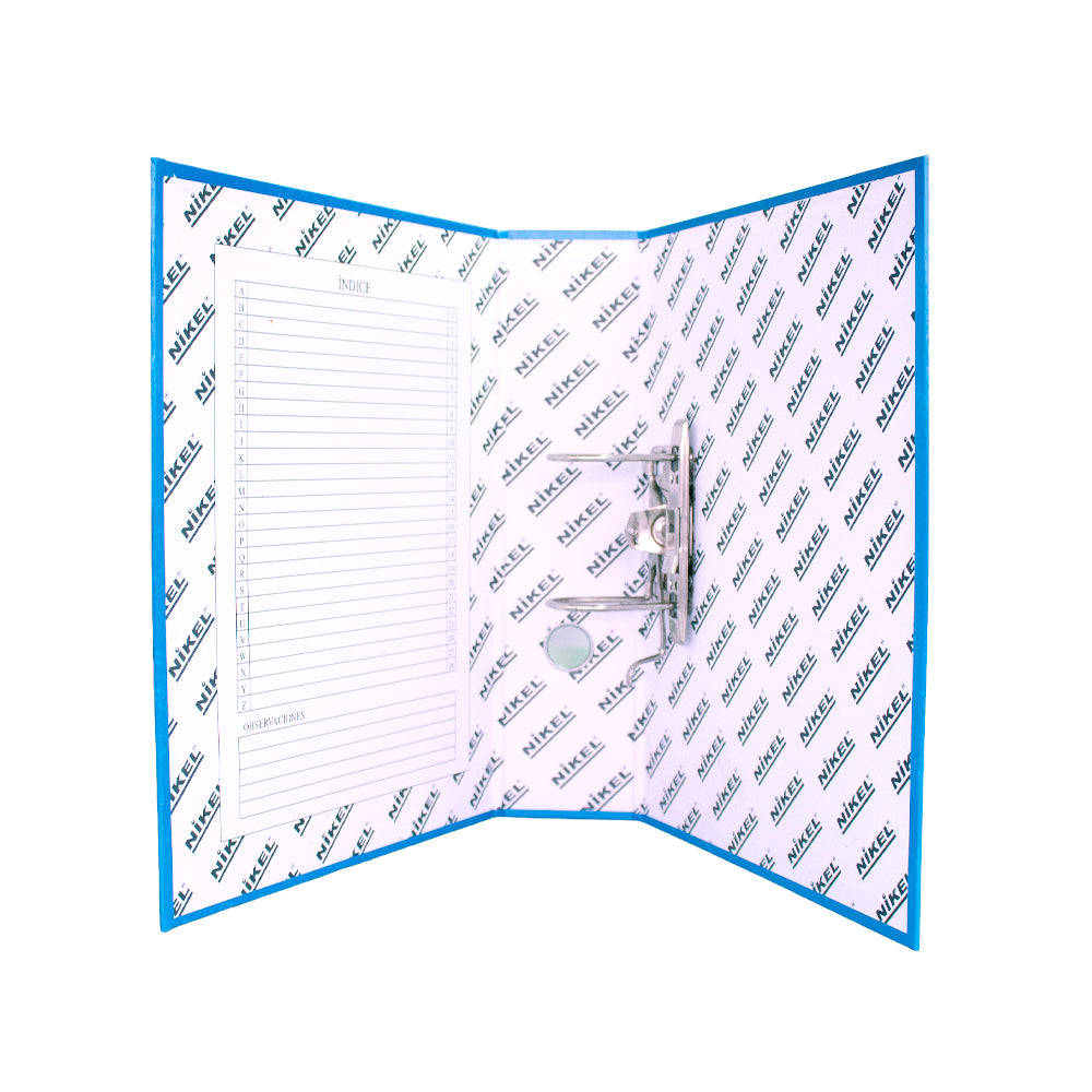 Archivador palanca cartón plastificado lomo ancho oficio turquesa