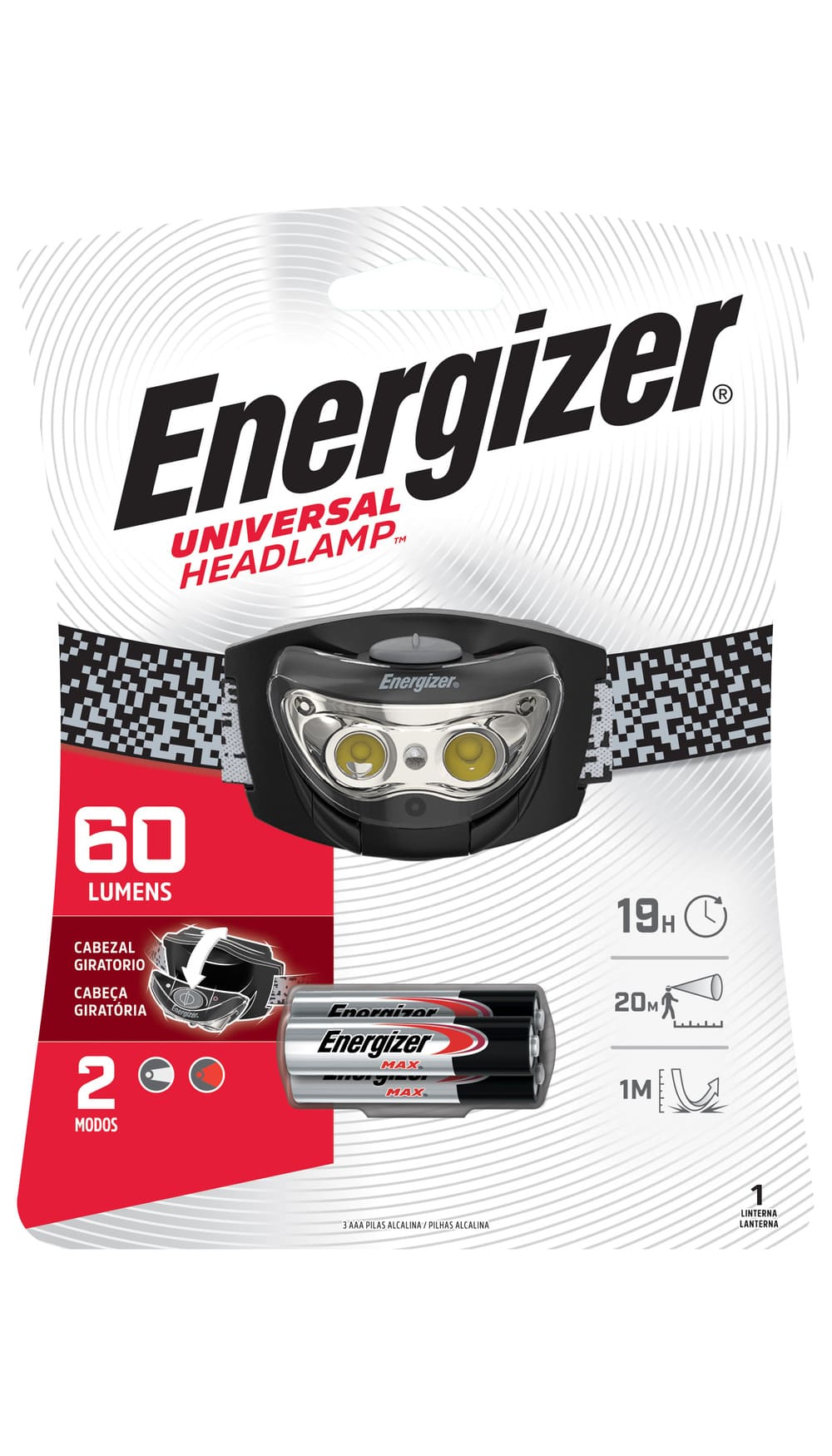 Linterna led 60 lúmenes manos libres universal Energizer
