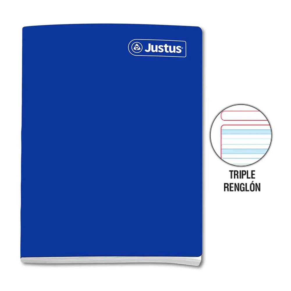 Cuaderno engrapado triple raya A4 80 hojas Justus