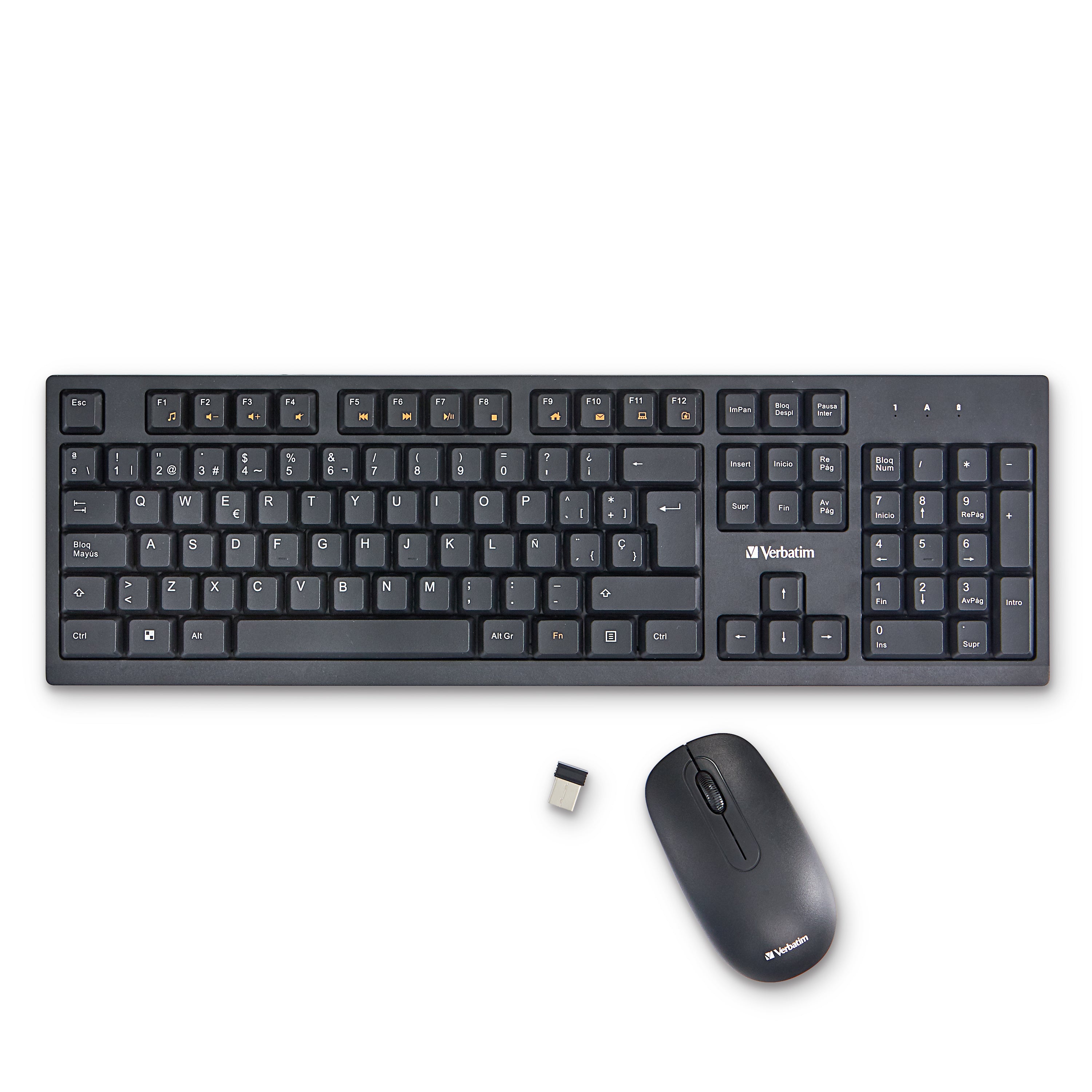 Kit teclado + mouse inalambrico black Verbatim