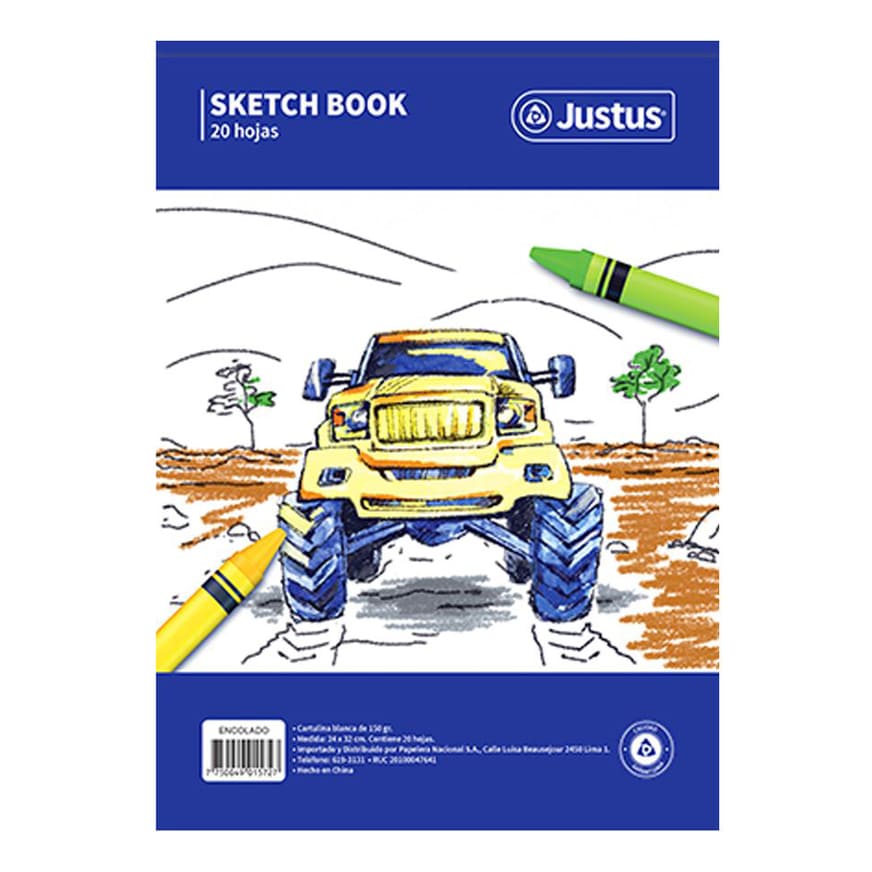 Sketch book dibujo 20 hojas Justus