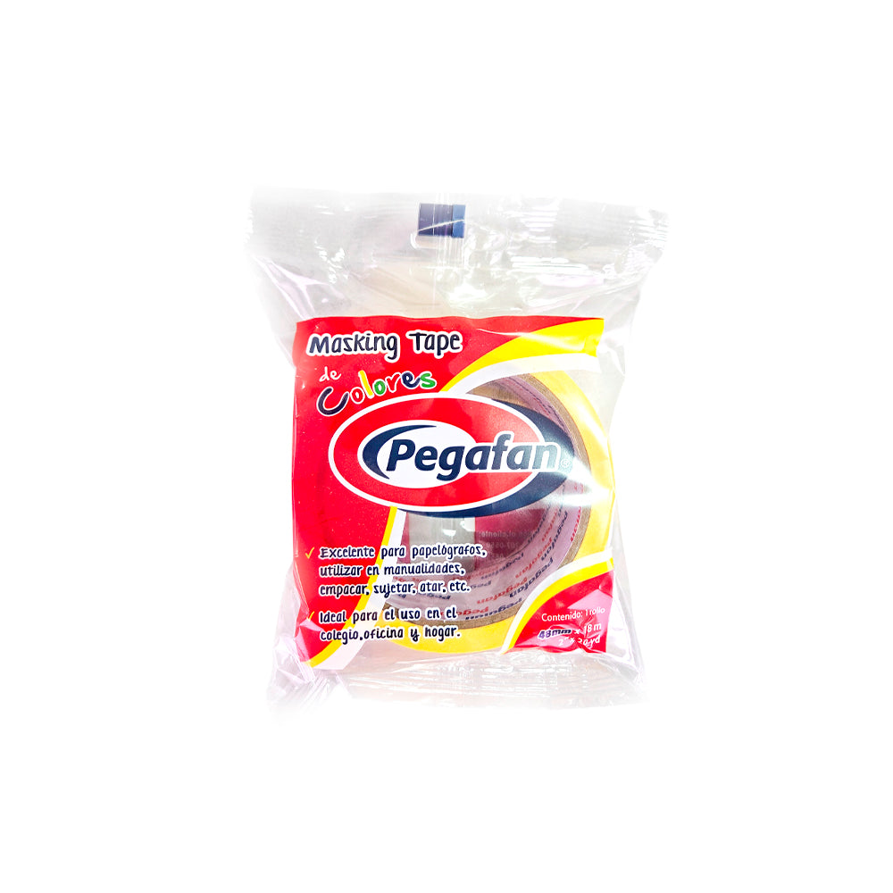 Cinta maskingtape amarillo 2 pulgadas x 20 yardas Pegafan
