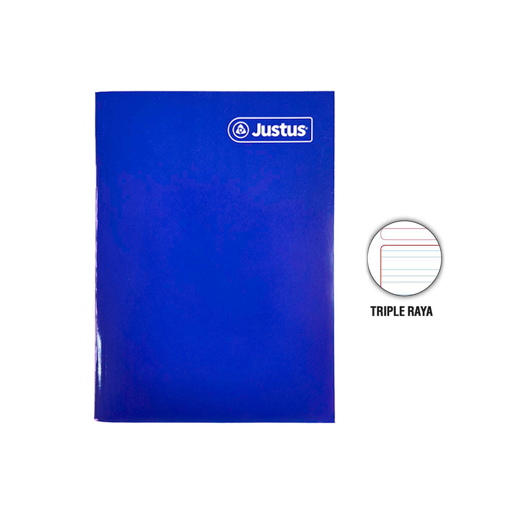 Cuaderno engrapado triple raya max A4 80 hojas con stickers Justus