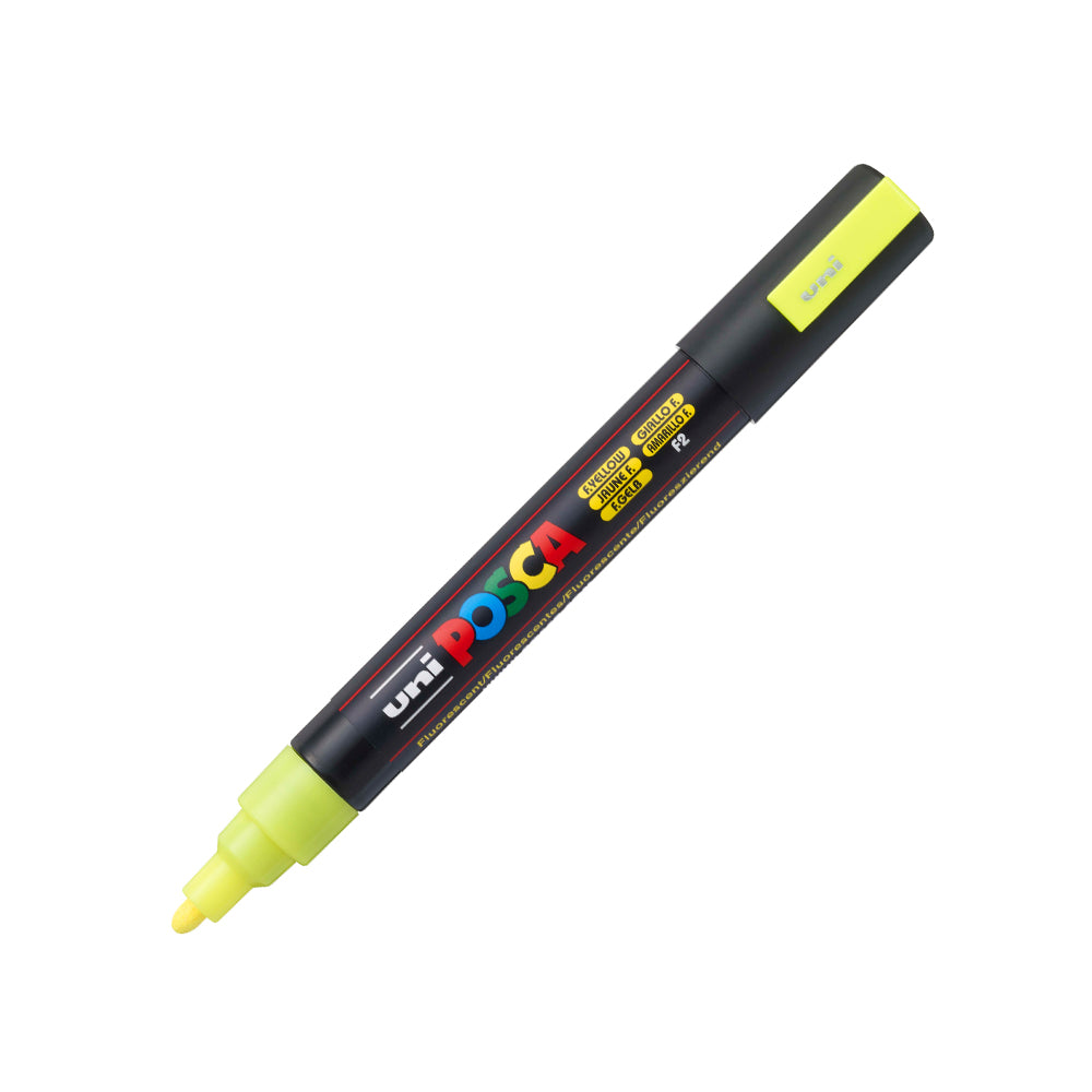 Marcador tipo tempera Posca PC- 5M amarillo neon