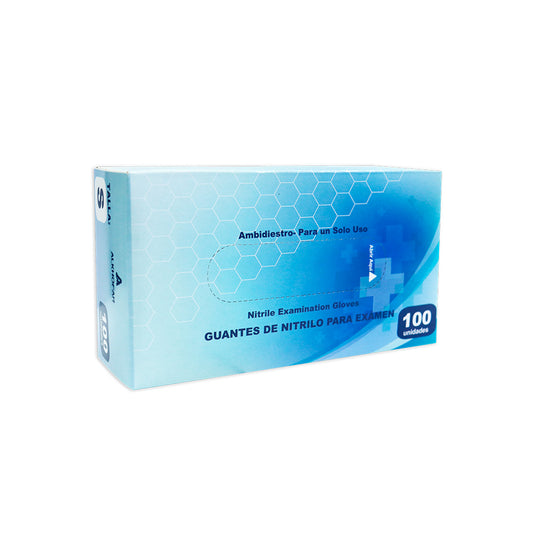 Guantes de nitrilo celeste talla S x100 und Alkhofar