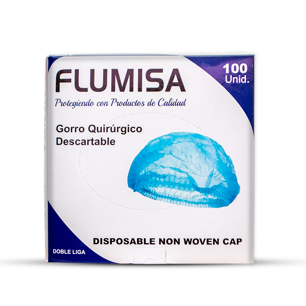 Gorro quirúrgico descartable caja x100 unidades celeste
