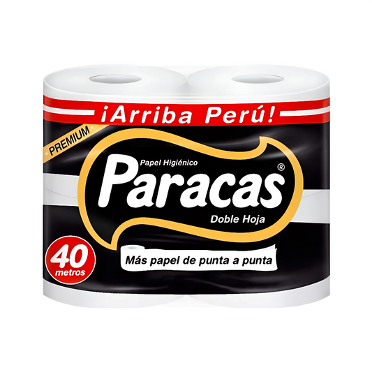 Papel higiénico blanco doble hoja 40 mt x 4 rollos Black Paracas