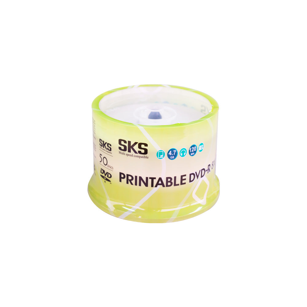 DVD R 8x 4.7 gb 120m printab x 50 unidades SKS