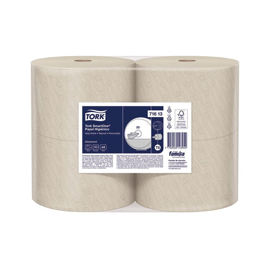 Papel higiénico jumbo Doble hoja x200 mt x 4 und Tork