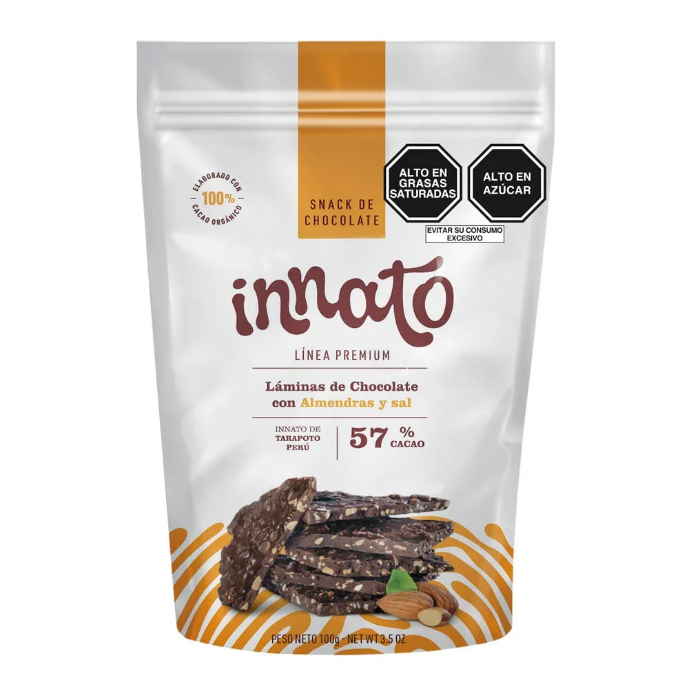 Chocolate laminas con almendras x100gr Innato