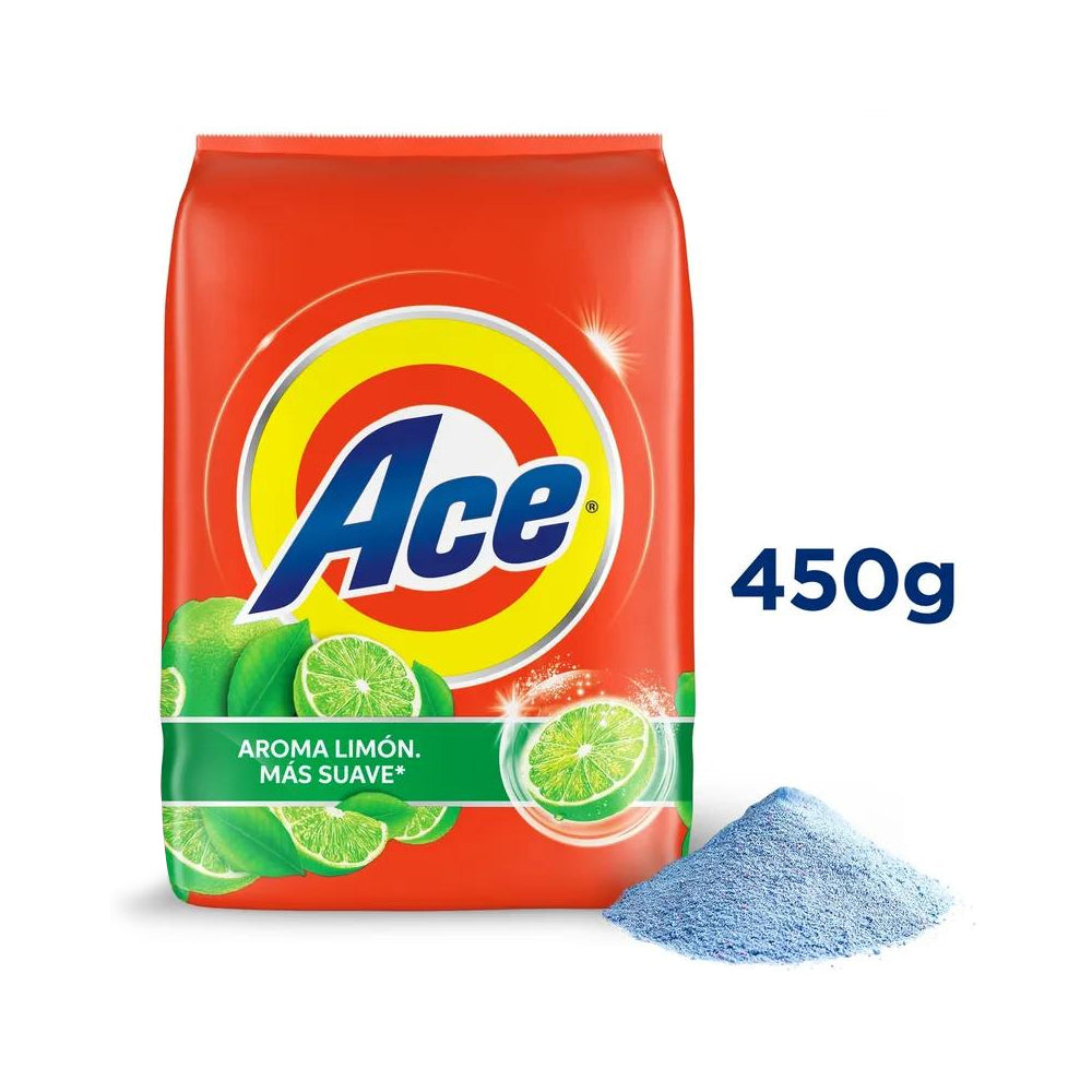 Detergente en polvo limón 450 gr Ace