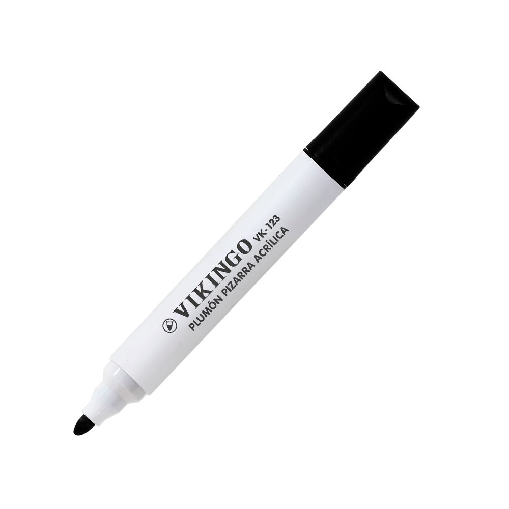 Plumón para pizarra punta gruesa 123 negro Vikingo