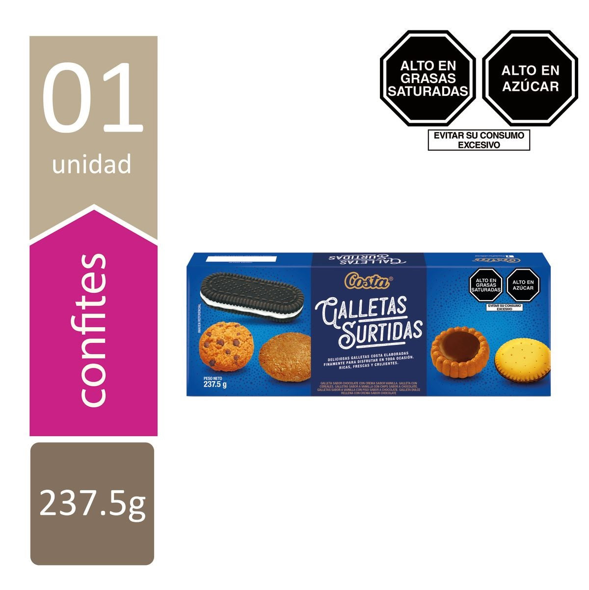 Galleta surtida caja azul 237.5 gr Costa