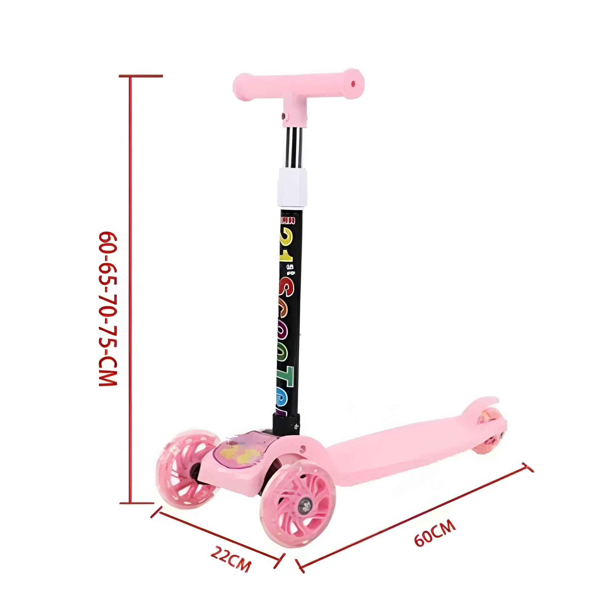 Scooter plegable rosado/verde surtido