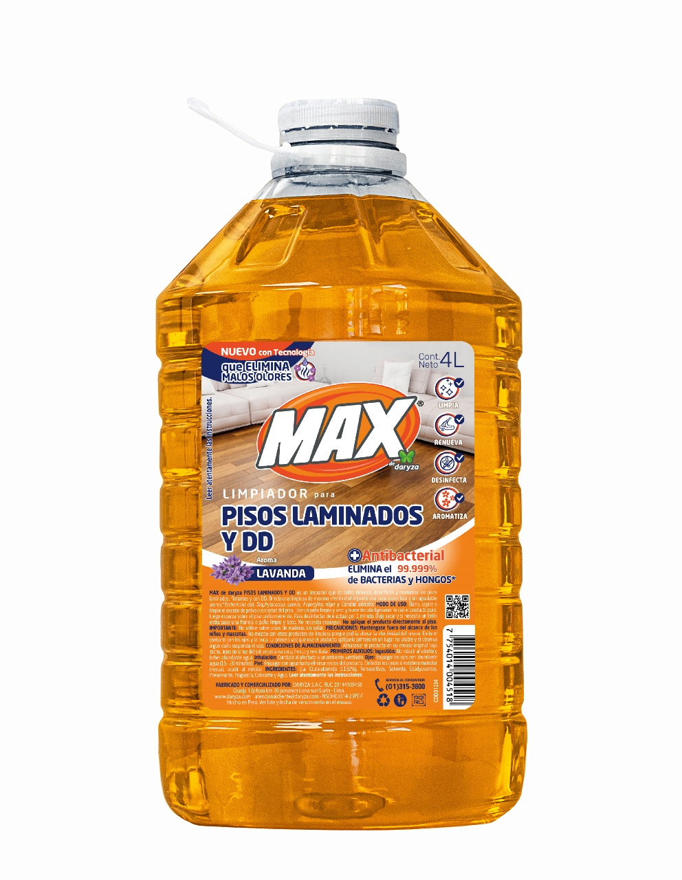 Limpiador para piso laminado y dd lavanda 4L Max