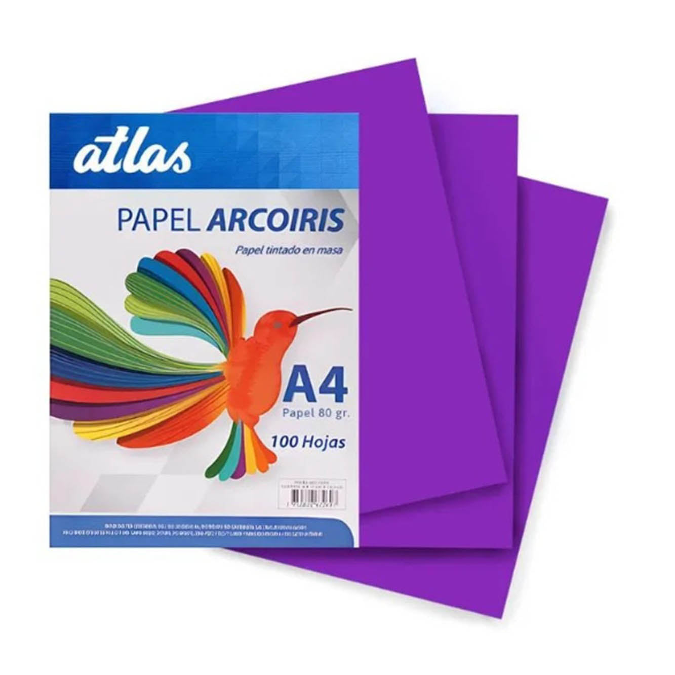 Papel bond A4 80gr 100 hojas morado Atlas