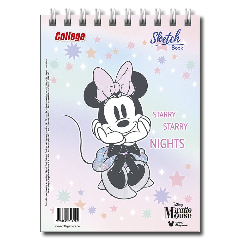 Sketch book espiral A4 24 Hojas niñas College