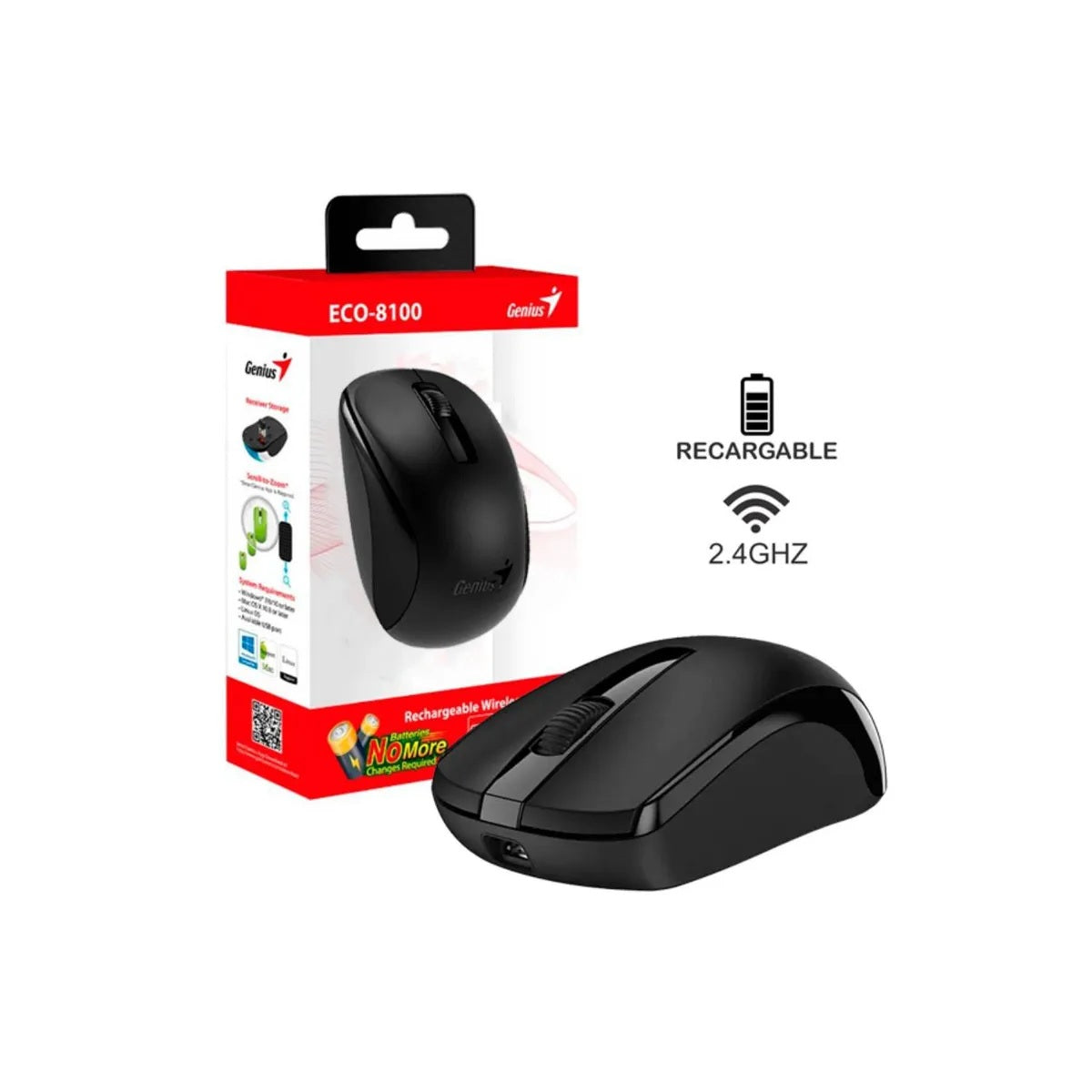 Mouse eco black 8100 recargable wireless Genius