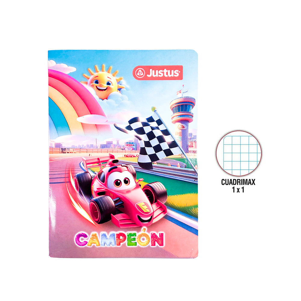 Cuaderno engrapado cuadrimax A4 1x1 80 hojas con stickers Justus