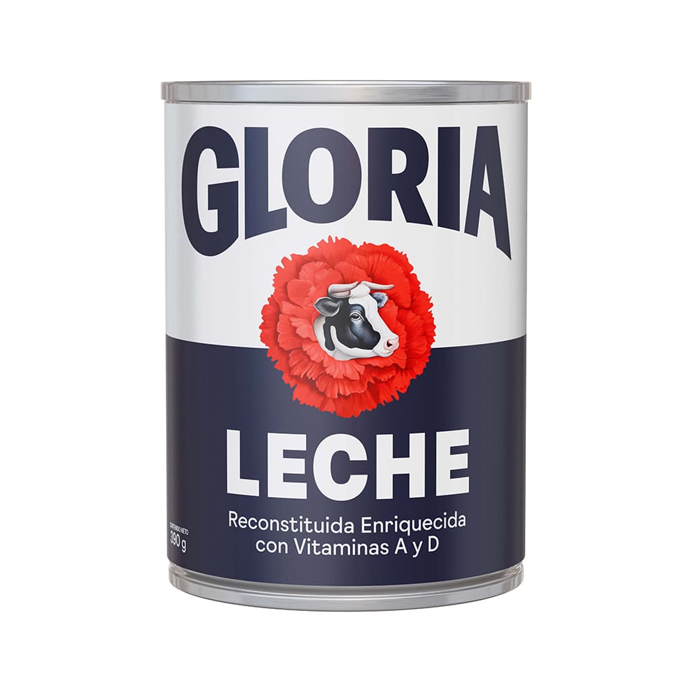 Leche reconstituida lata azul 390 gr Gloria