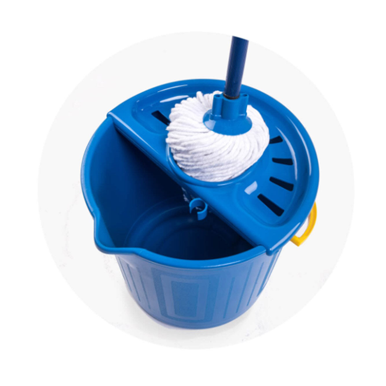 Balde con escurridor y mopa 17 LT azul Hude