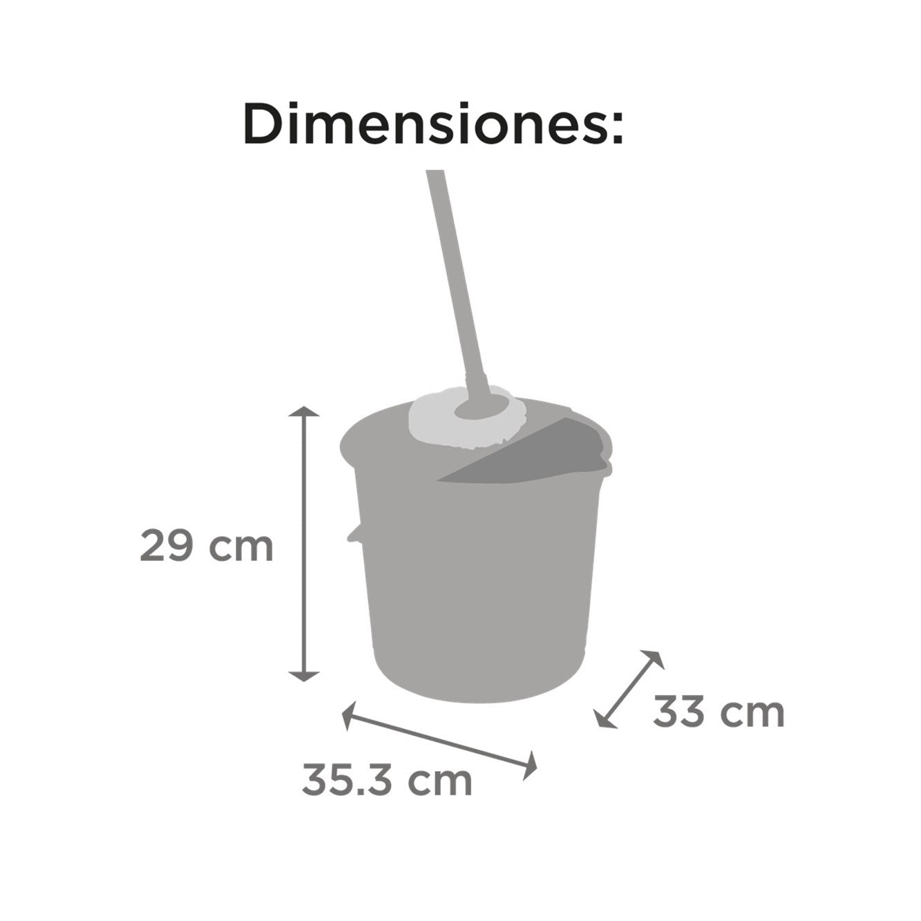 Balde con escurridor y mopa 17 LT rojo Hude