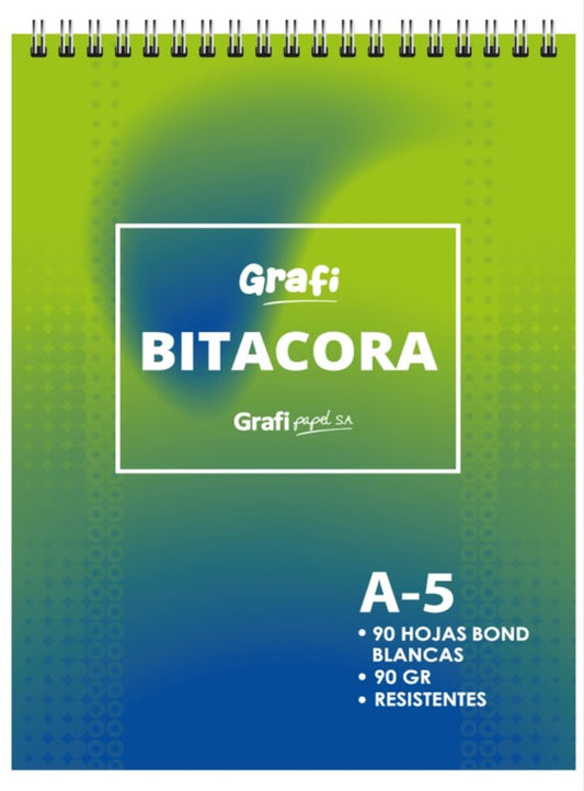 Block bitácora anillado a5 90 hojas 90 gr Grafipapel