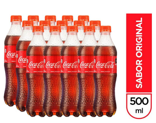 Gaseosa Coca Cola 500 ml pack x 15 und