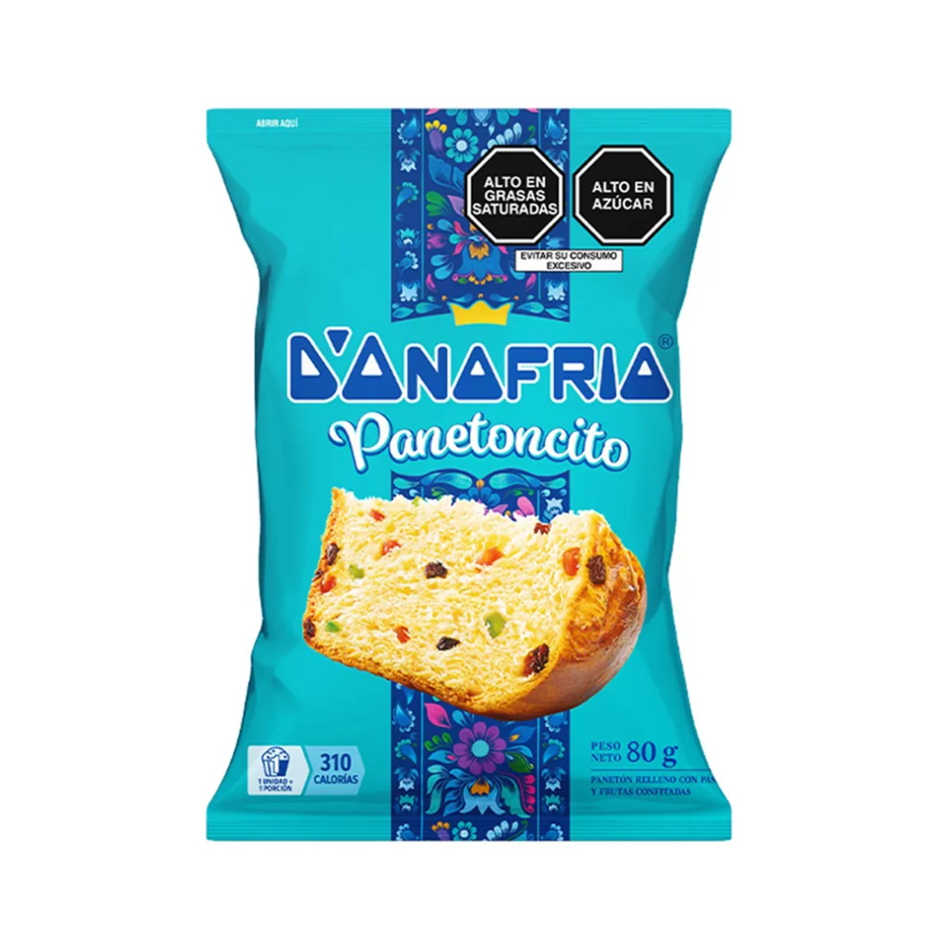 Mini panetón frutas y pasas bolsa 80 gr Donofrio