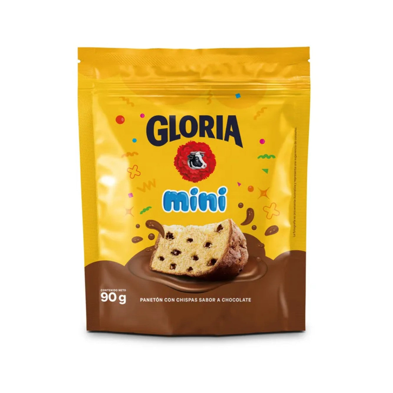 Mini panetón gotas chocolate bolsa 90 gr Gloria