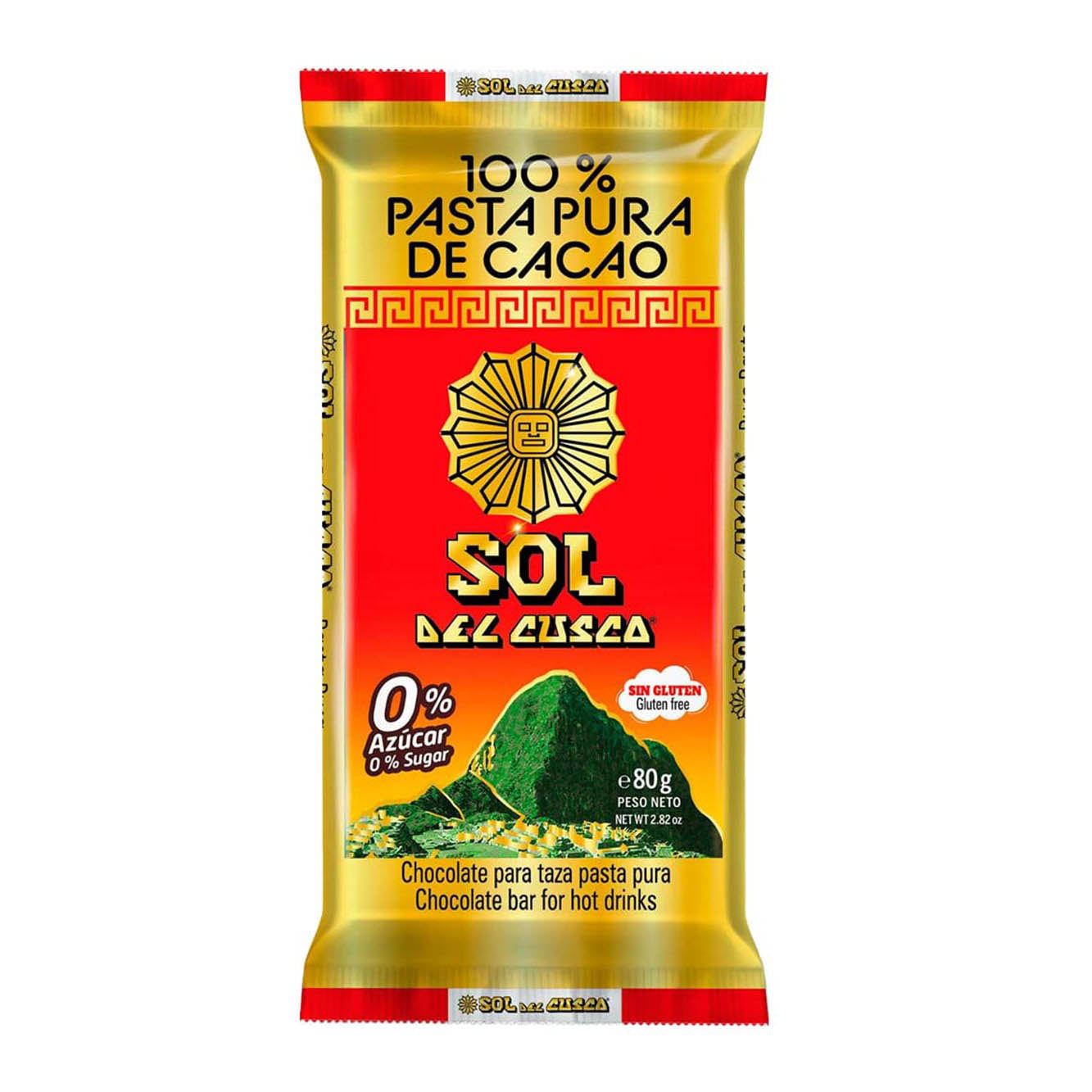 Tableta pasta pura 80gr Sol del Cusco