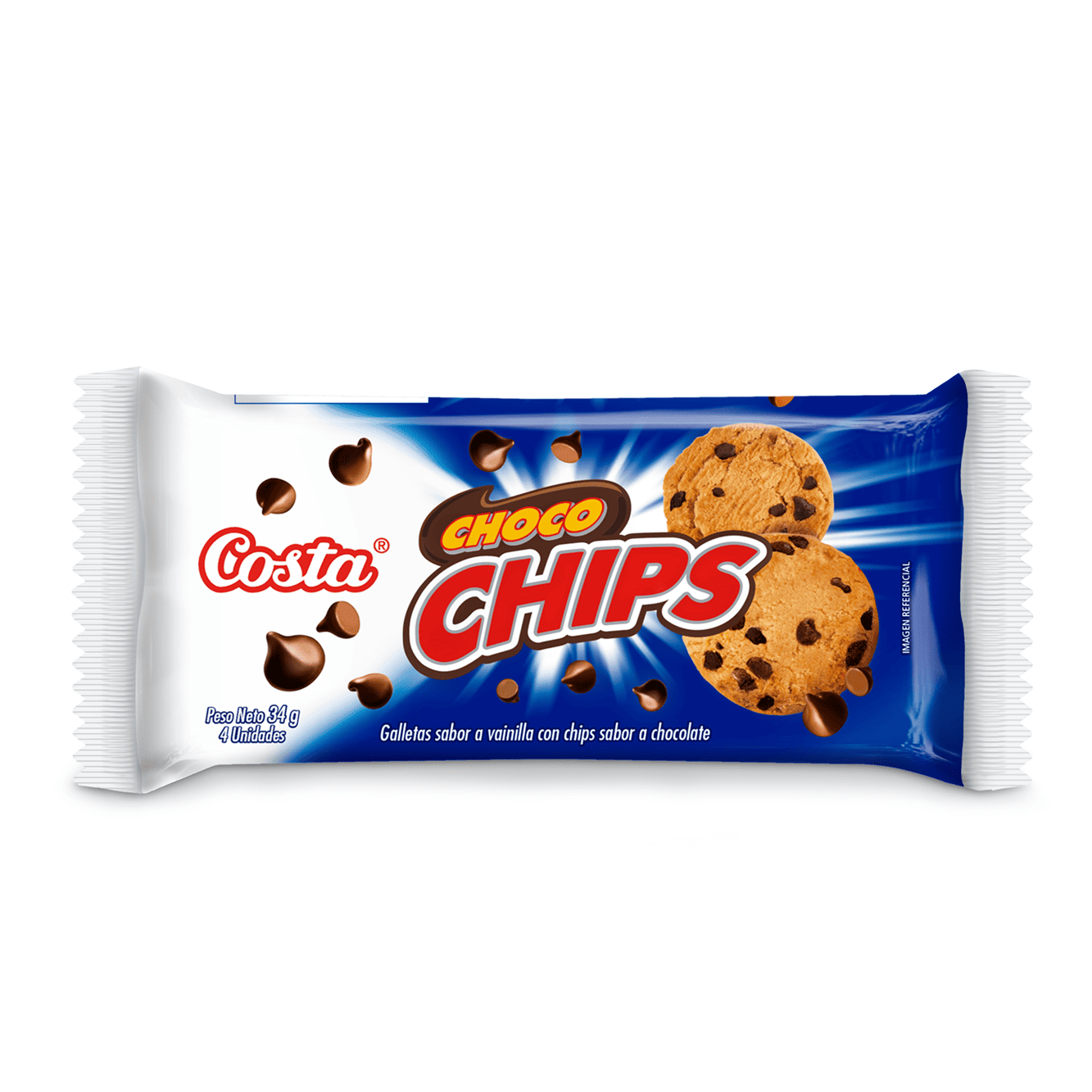 Galleta Chips chocolate 34 gr x 6 und Costa