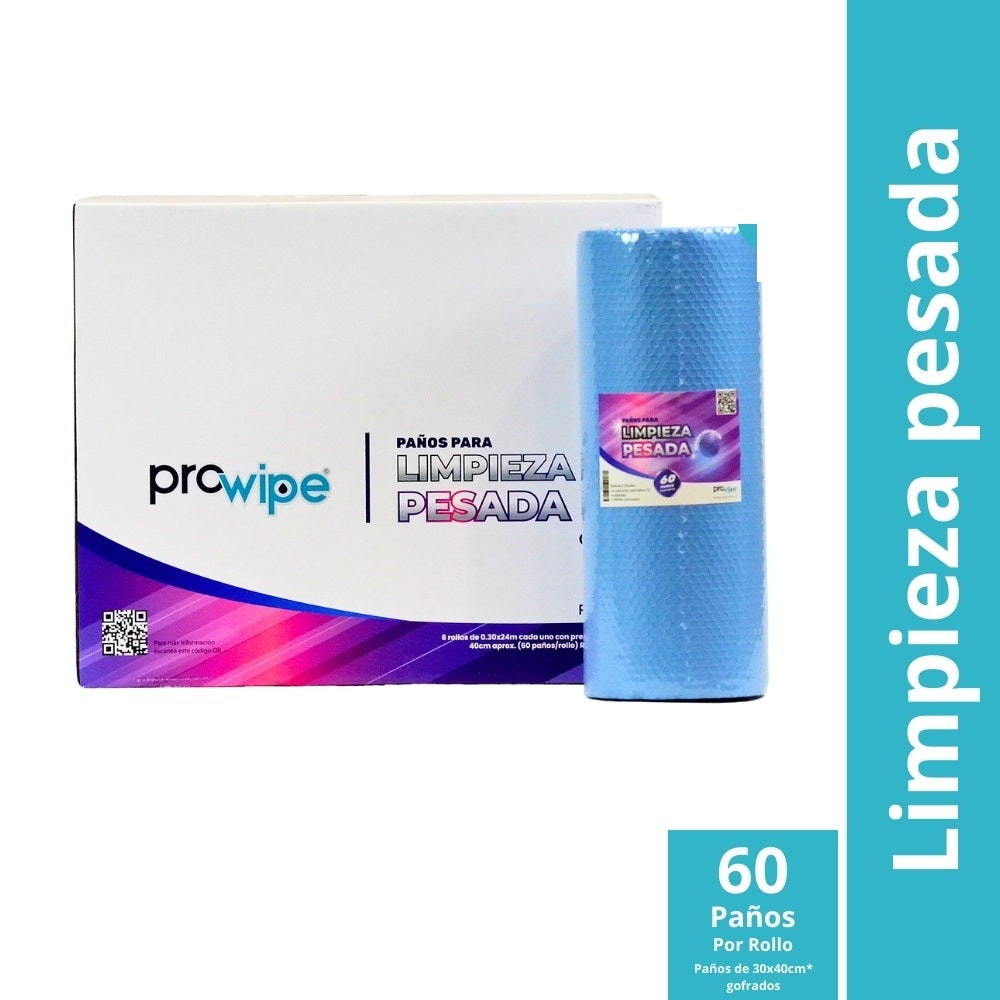 Rollo paño gofrado limpieza pesada X75 30cmx24mt 60HJ Prowipe