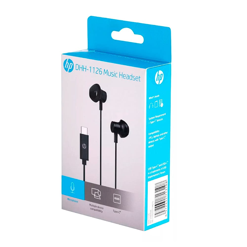 Audífonos in-ear cable USB-C DHH-1126-BK HP