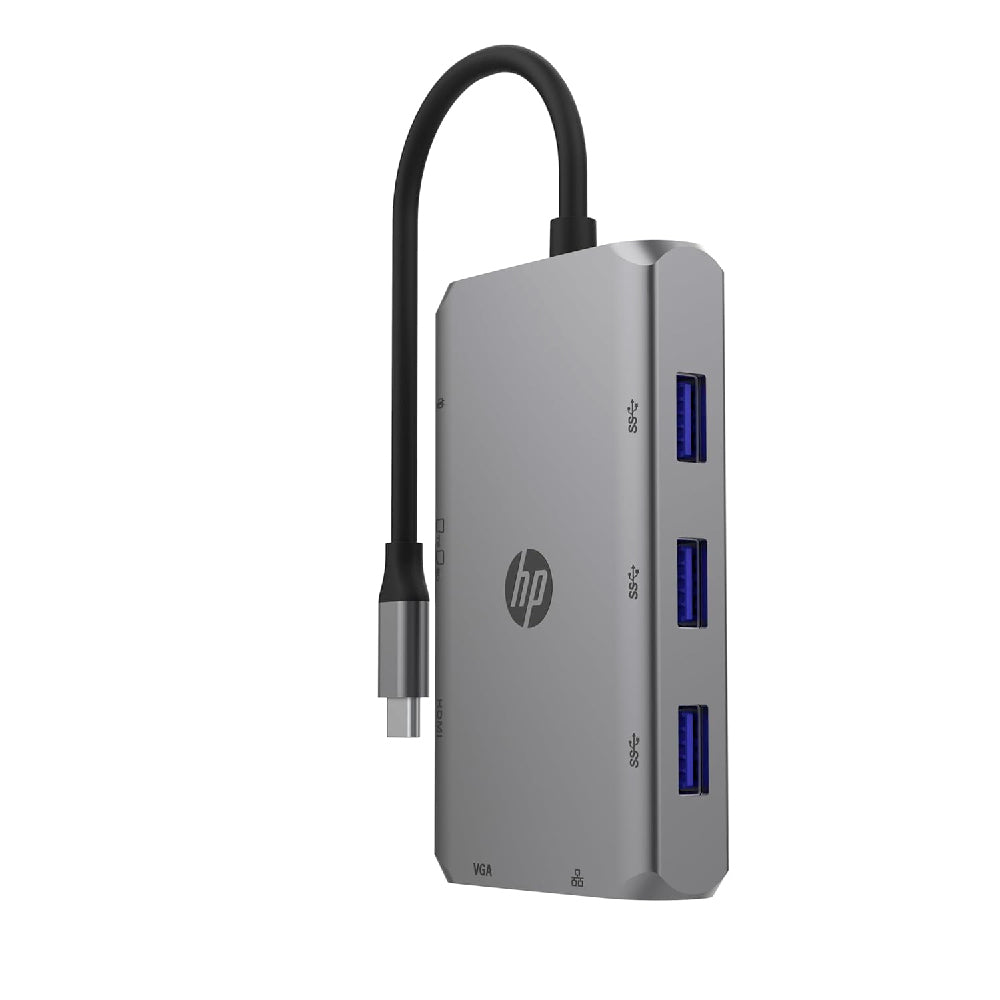 Hub USB-C 9 en 1 VGA HDMI RJ45 PD 100W DHC-TC236 HP