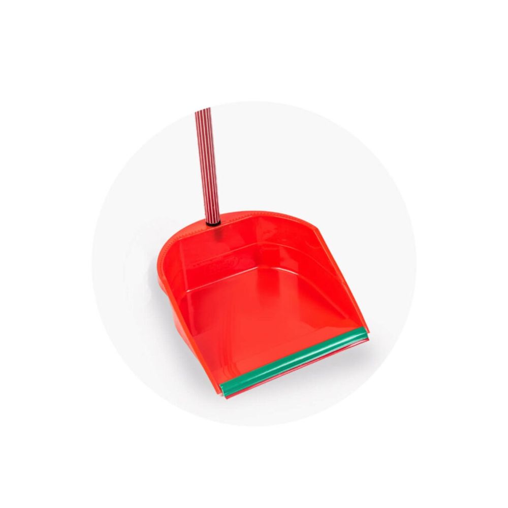 Recogedor basura c/filete jebe rojo Hude