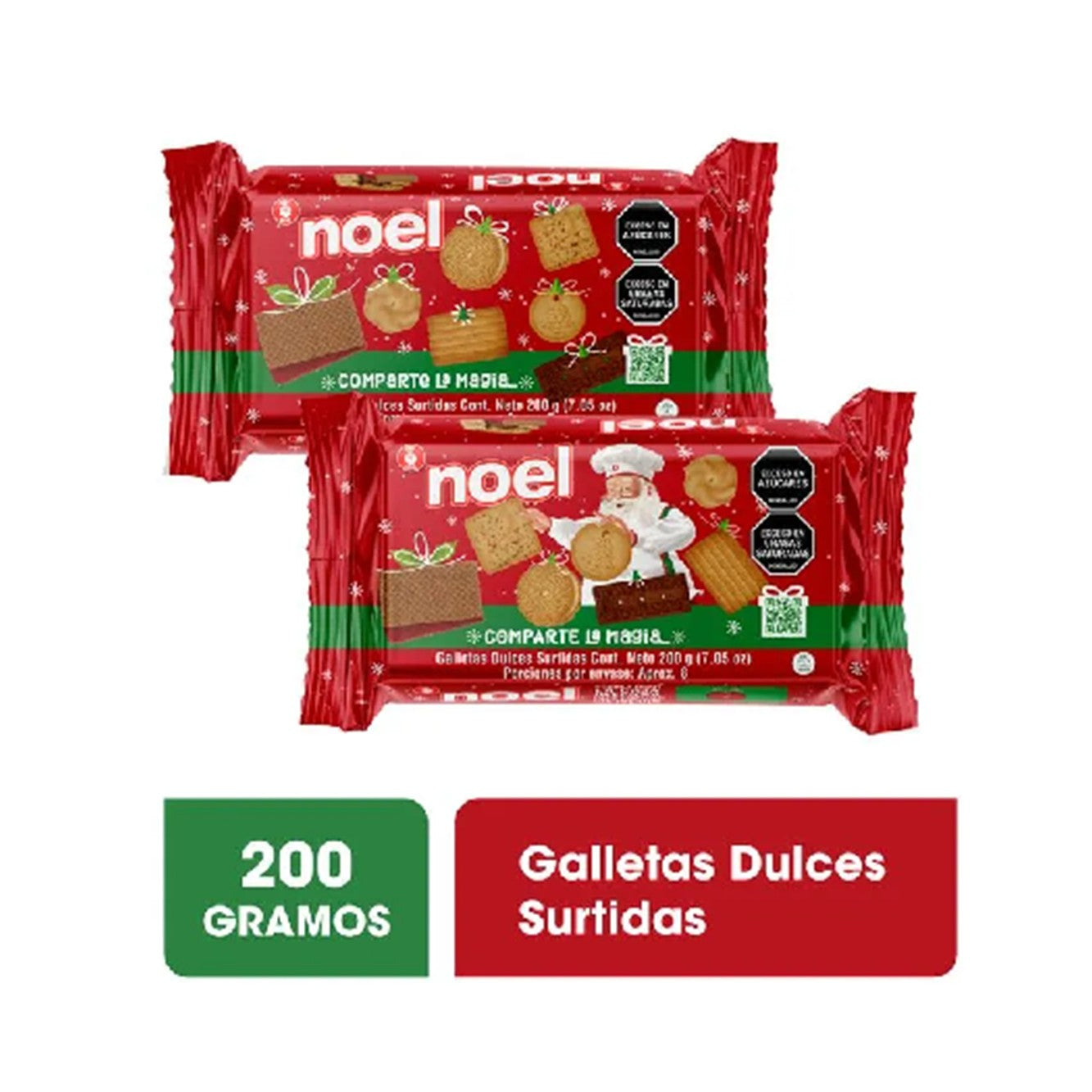 Caja de galletas plegadiza 200 gr Noel