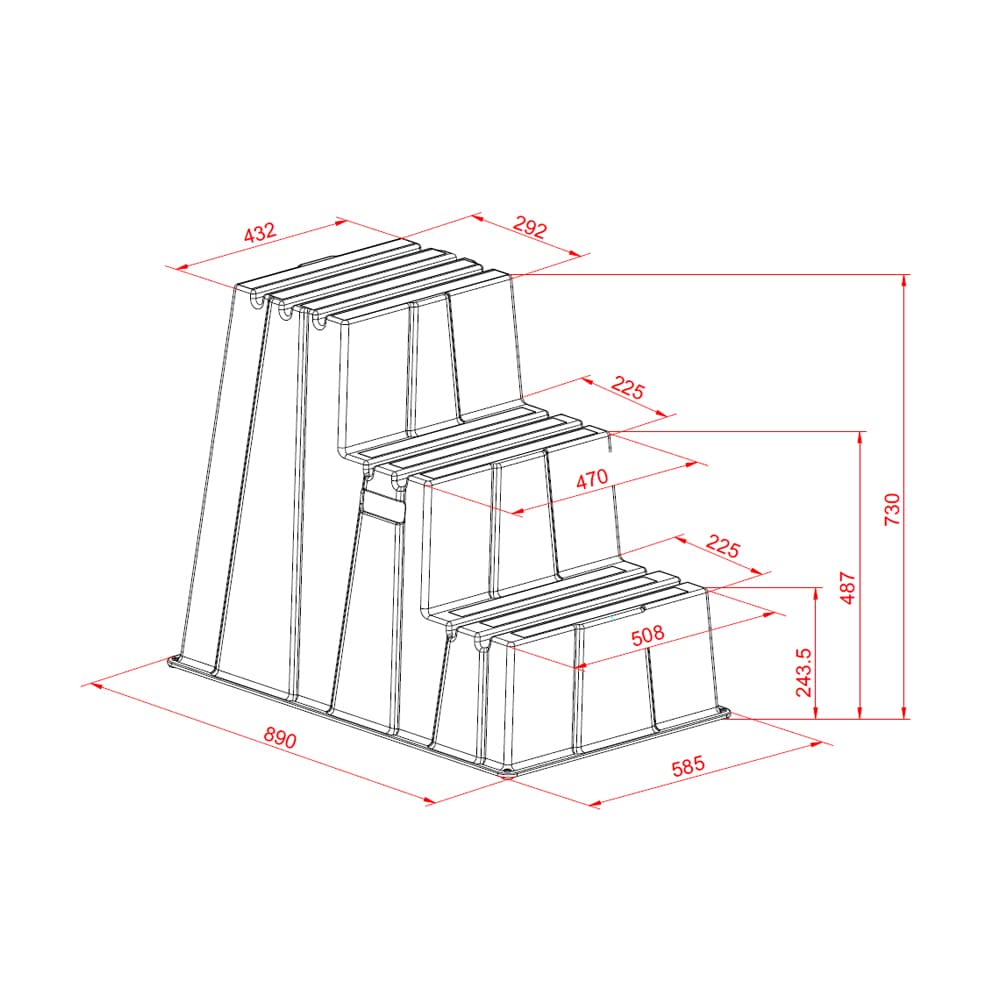 Taburete escalera 3 escalones plástico