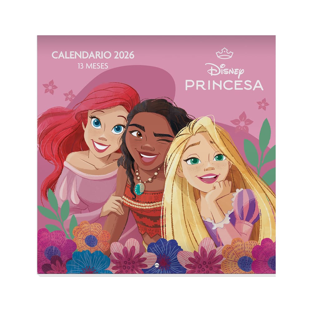 Calendario de pared 2026 princesas