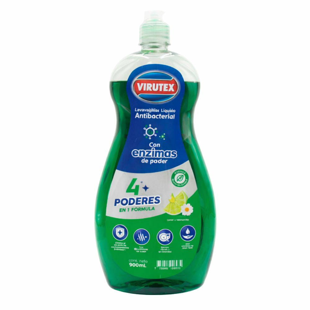 Lavavajilla liquido antibacterial limón manzanilla 900 ml Virutex