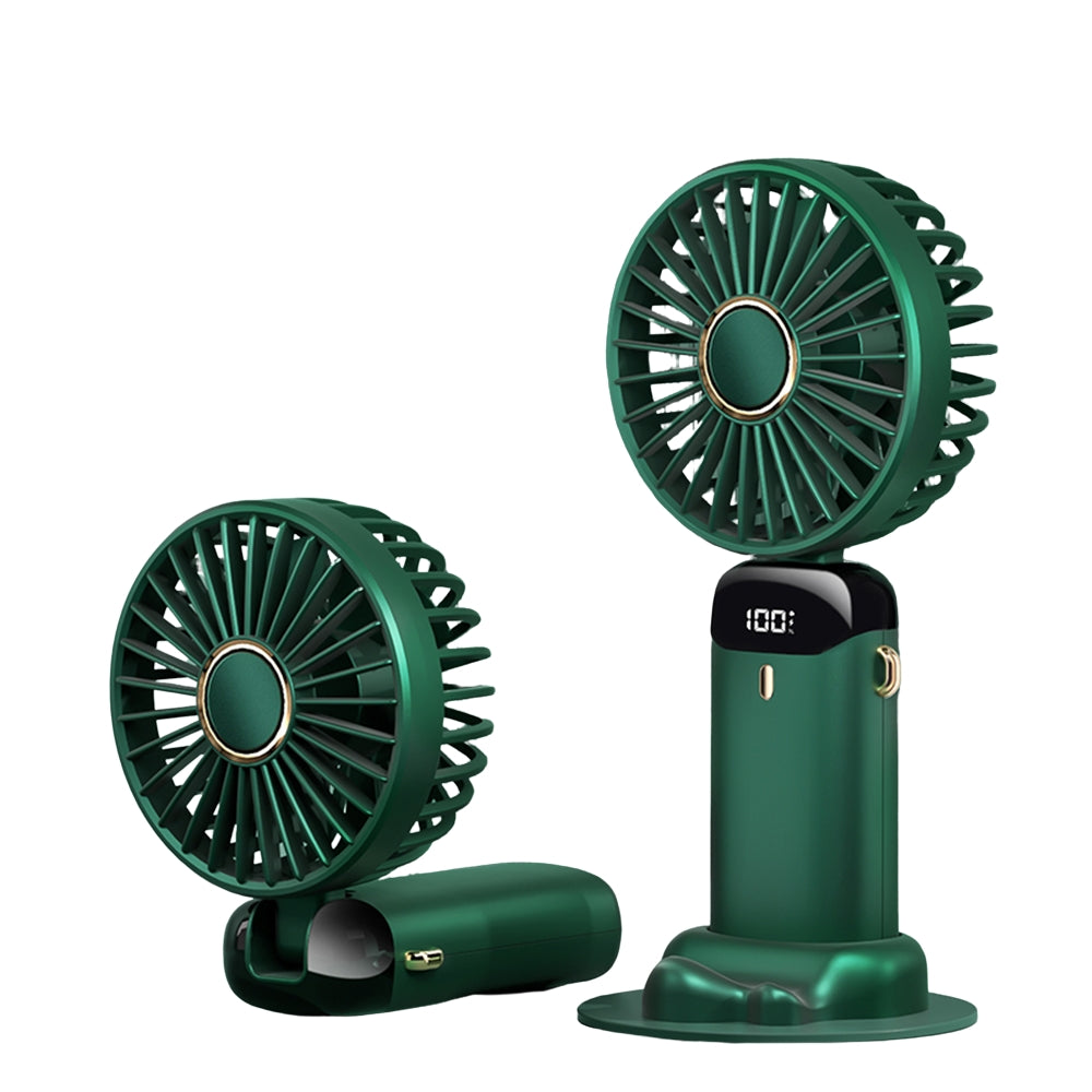 Ventilador recargable 5 velocidades verde Fan