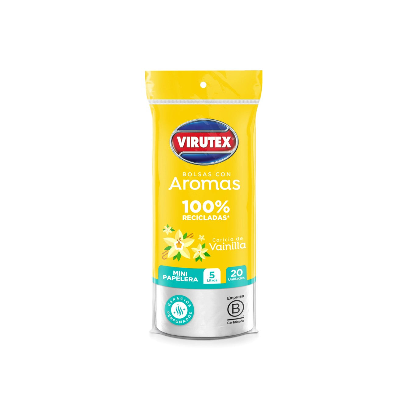 Bolsa de basura blanca 5L rollo x20 und aroma vainilla Virutex