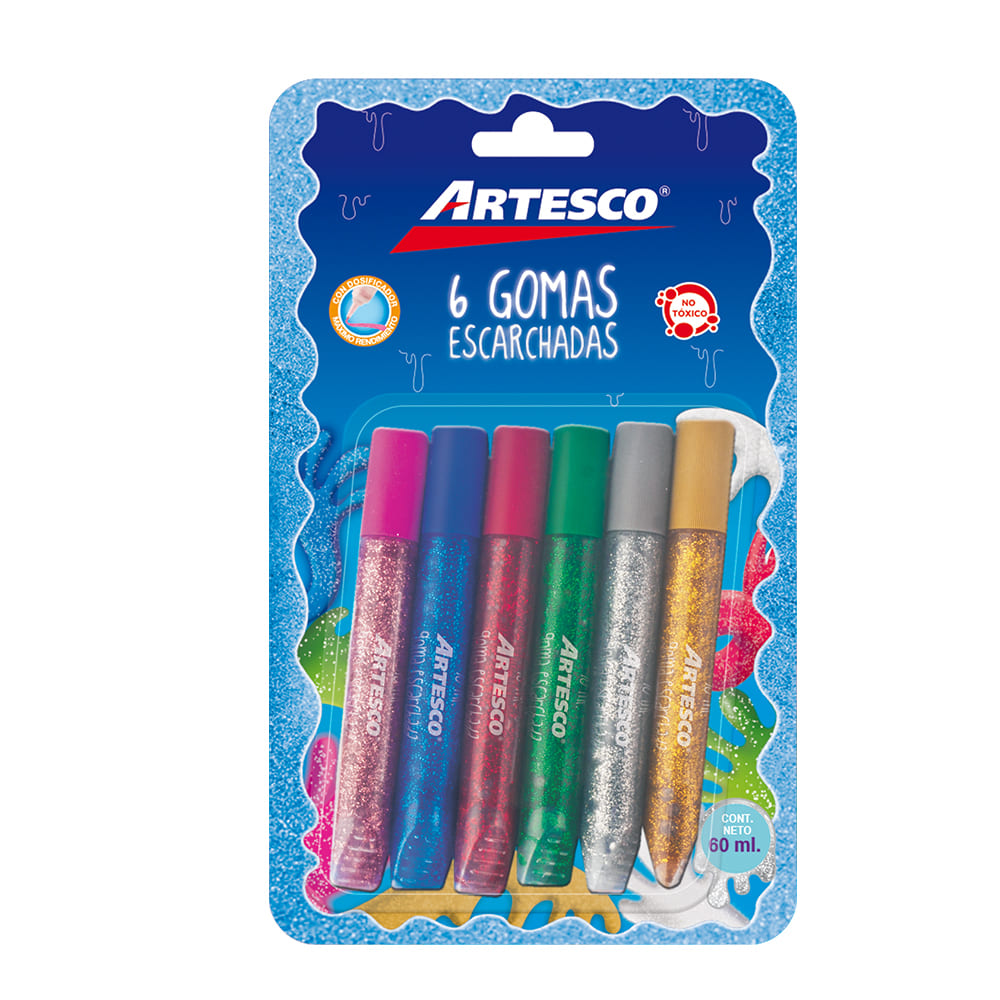 Goma escarchada botella x 6 unidades Artesco