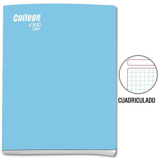 Cuaderno engrapado cuadriculado A4x100 hojas solido College