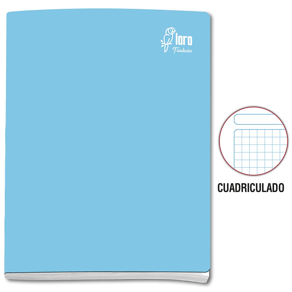 Cuaderno engrapado cuadriculado A4x92 hojas Loro