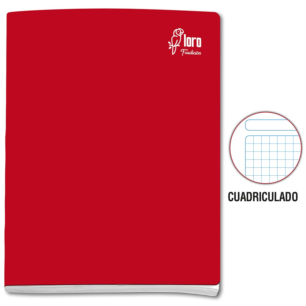 Cuaderno engrapado cuadriculado A4x92 hojas Loro