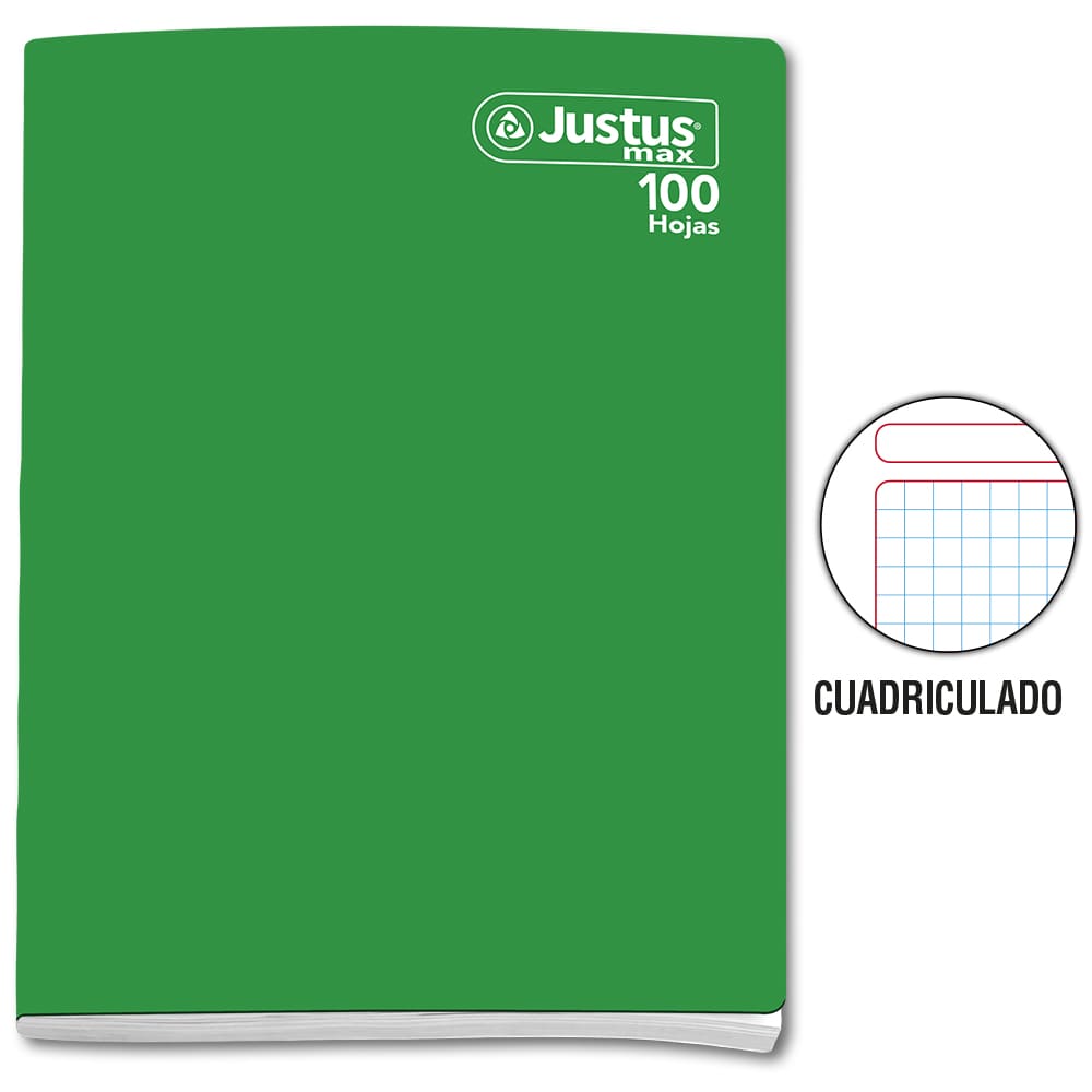 Cuaderno engrapado cuadriculado A4x100 hojas Justus Max
