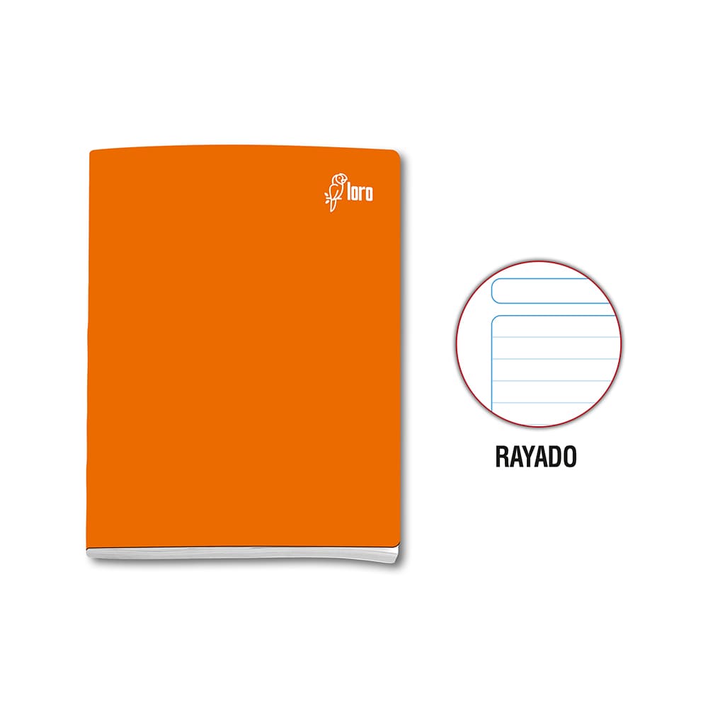 Cuaderno engrapado rayado A5x44 hojas solido Loro